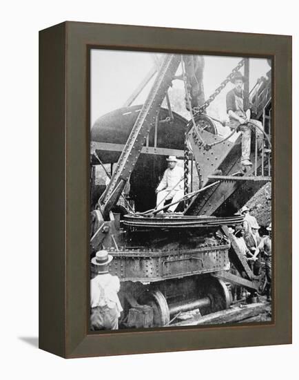 President Theodore Roosevelt, T the Culebra Cut During the Digging of the Panama Canal, 1906-null-Framed Premier Image Canvas