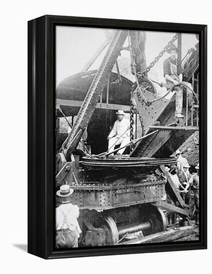 President Theodore Roosevelt, T the Culebra Cut During the Digging of the Panama Canal, 1906-null-Framed Premier Image Canvas