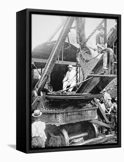 President Theodore Roosevelt, T the Culebra Cut During the Digging of the Panama Canal, 1906-null-Framed Premier Image Canvas