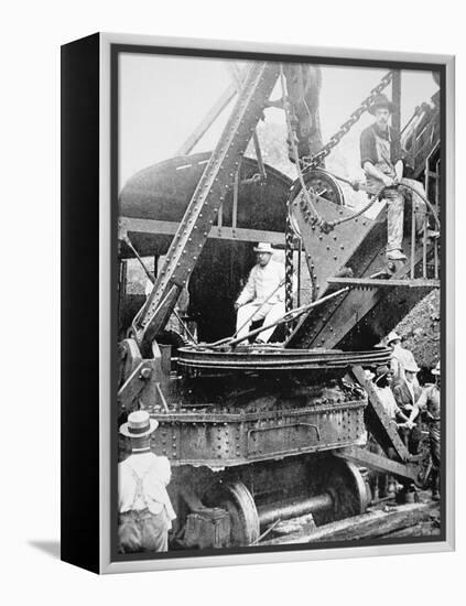 President Theodore Roosevelt, T the Culebra Cut During the Digging of the Panama Canal, 1906-null-Framed Premier Image Canvas