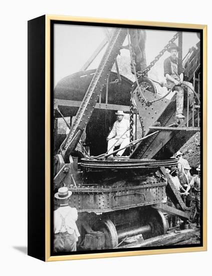 President Theodore Roosevelt, T the Culebra Cut During the Digging of the Panama Canal, 1906-null-Framed Premier Image Canvas