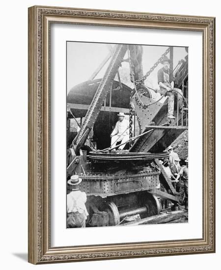 President Theodore Roosevelt, T the Culebra Cut During the Digging of the Panama Canal, 1906-null-Framed Photographic Print