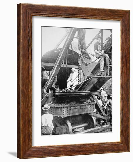 President Theodore Roosevelt, T the Culebra Cut During the Digging of the Panama Canal, 1906-null-Framed Photographic Print