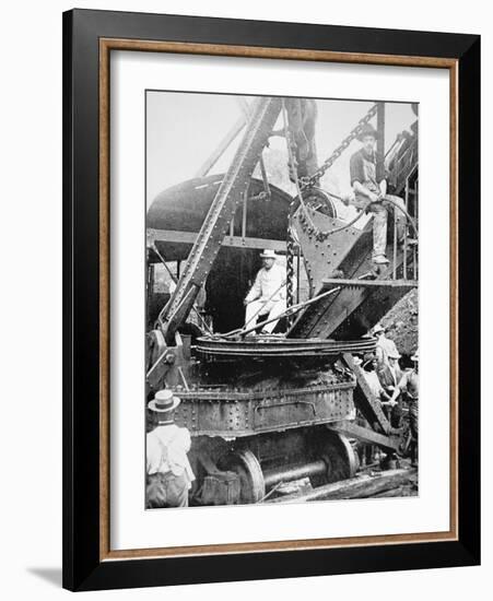 President Theodore Roosevelt, T the Culebra Cut During the Digging of the Panama Canal, 1906-null-Framed Photographic Print