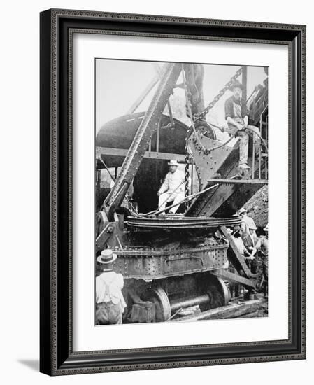 President Theodore Roosevelt, T the Culebra Cut During the Digging of the Panama Canal, 1906-null-Framed Photographic Print