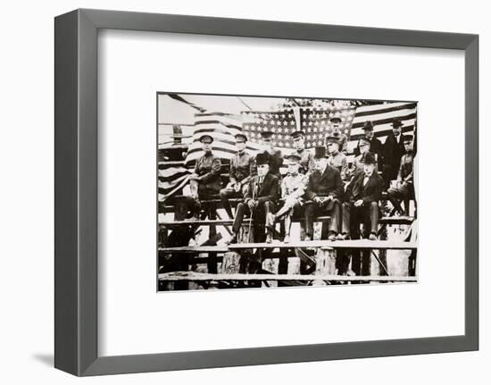 President Warren G Harding at a baseball park, Fort Benning, Georgia, USA, early 1920s-Unknown-Framed Photographic Print