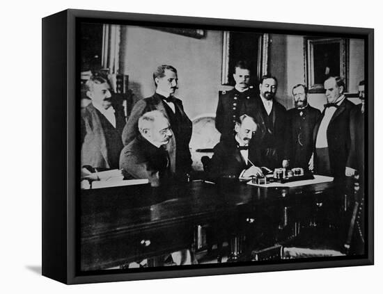 President William Mckinley (1843-1901) Witnesses the Signing of the The Peace Protocol-American Photographer-Framed Premier Image Canvas
