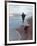 Presidential Candidate Bobby Kennedy and His Dog, Freckles, Running on Beach-Bill Eppridge-Framed Premium Photographic Print