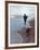 Presidential Candidate Bobby Kennedy and His Dog, Freckles, Running on Beach-Bill Eppridge-Framed Premium Photographic Print