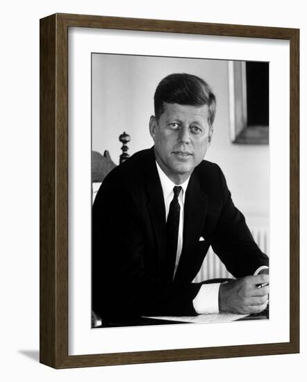 Presidential Candidate John F. Kennedy in His Office After Being Nominated at Democratic Convention-Alfred Eisenstaedt-Framed Photographic Print