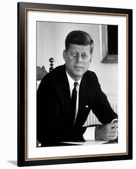 Presidential Candidate John F. Kennedy in His Office After Being Nominated at Democratic Convention-Alfred Eisenstaedt-Framed Photographic Print