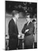 Presidential Candidate John F. Kennedy Speaking to Fellow Candidate Richard M. Nixon-Ed Clark-Mounted Photographic Print