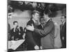 Presidential Candidate John F. Kennedy Speaking to Fellow Candidate Richard M. Nixon-Ed Clark-Mounted Photographic Print