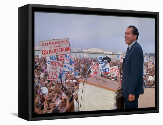 Presidential Candidate Richard Nixon on the Campaign Trail-Arthur Schatz-Framed Premier Image Canvas