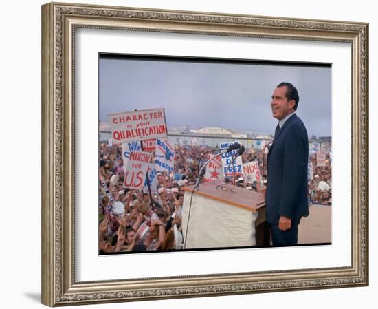 Presidential Candidate Richard Nixon on the Campaign Trail-Arthur Schatz-Framed Photographic Print