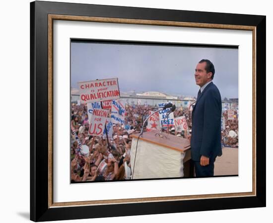Presidential Candidate Richard Nixon on the Campaign Trail-Arthur Schatz-Framed Photographic Print