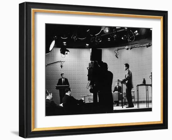 Presidential Candidates Senator John Kennedy and Republican Rep. Richard Nixon Debating-Paul Schutzer-Framed Photographic Print