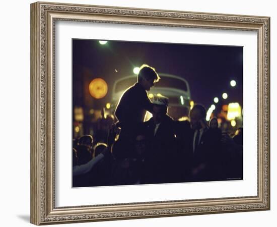 Presidential Contender Bobby Kennedy Campaigning-Bill Eppridge-Framed Photographic Print