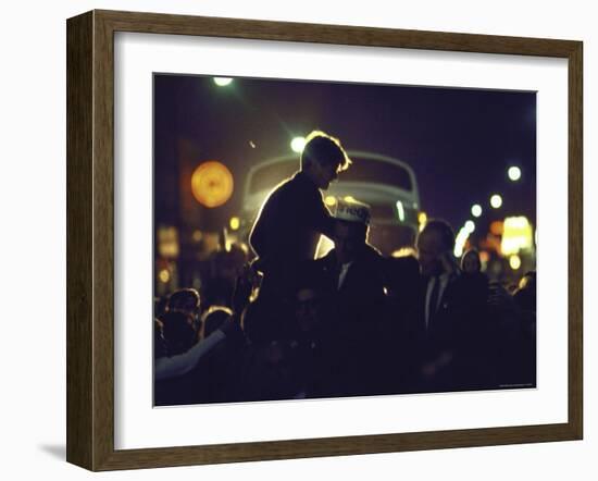 Presidential Contender Bobby Kennedy Campaigning-Bill Eppridge-Framed Photographic Print