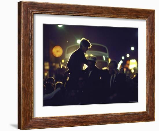 Presidential Contender Bobby Kennedy Campaigning-Bill Eppridge-Framed Photographic Print