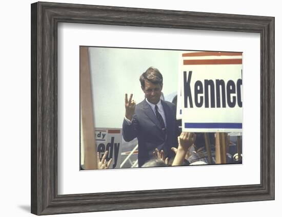 Presidential Contender Bobby Kennedy Campaigning-Bill Eppridge-Framed Photographic Print