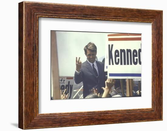 Presidential Contender Bobby Kennedy Campaigning-Bill Eppridge-Framed Photographic Print