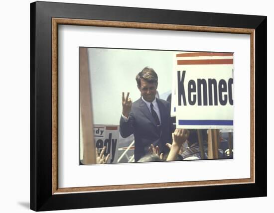 Presidential Contender Bobby Kennedy Campaigning-Bill Eppridge-Framed Photographic Print