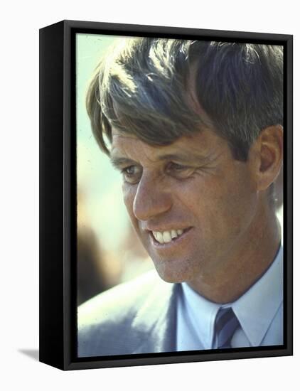 Presidential Contender Bobby Kennedy During Campaign-Bill Eppridge-Framed Premier Image Canvas