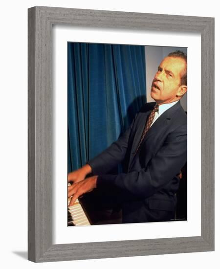 Presidential Nominee Richard Nixon the Day After His Acceptance Speech at Key Biscayne-Arthur Schatz-Framed Photographic Print