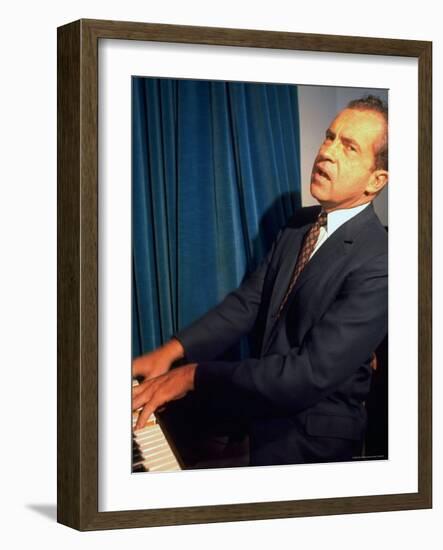 Presidential Nominee Richard Nixon the Day After His Acceptance Speech at Key Biscayne-Arthur Schatz-Framed Photographic Print