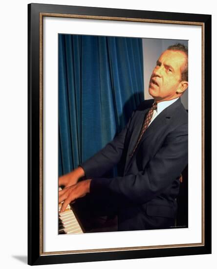 Presidential Nominee Richard Nixon the Day After His Acceptance Speech at Key Biscayne-Arthur Schatz-Framed Photographic Print