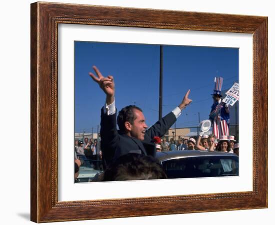 Presidential Nominee Richard Nixon Upon His Arrival in San Diego-Arthur Schatz-Framed Photographic Print