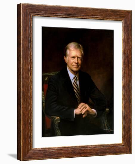 Presidential Portrait of Jimmy Carter-Stocktrek Images-Framed Art Print