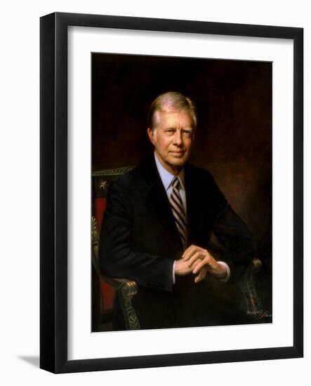 Presidential Portrait of Jimmy Carter-Stocktrek Images-Framed Art Print