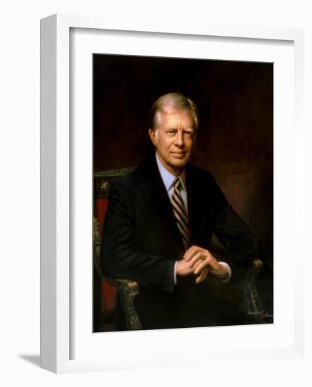 Presidential Portrait of Jimmy Carter-Stocktrek Images-Framed Art Print