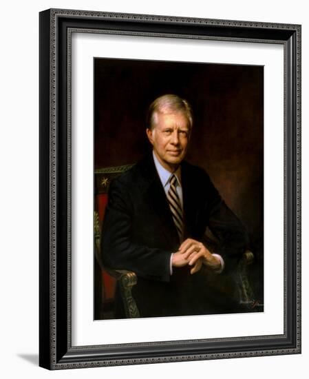 Presidential Portrait of Jimmy Carter-Stocktrek Images-Framed Art Print