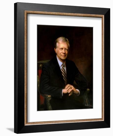 Presidential Portrait of Jimmy Carter-Stocktrek Images-Framed Art Print