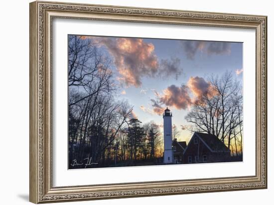 Presque Isle Lighthouse At Sundown-5fishcreative-Framed Giclee Print