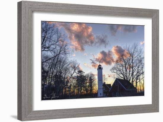 Presque Isle Lighthouse At Sundown-5fishcreative-Framed Giclee Print