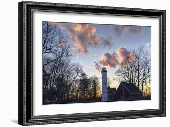 Presque Isle Lighthouse At Sundown-5fishcreative-Framed Giclee Print