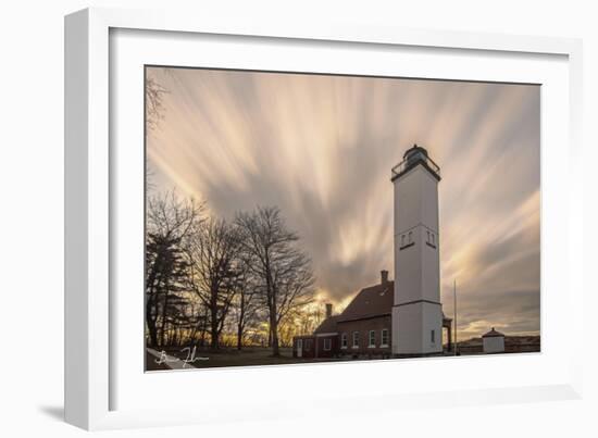 Presque Isle Lighthouse Long Exposure-5fishcreative-Framed Giclee Print