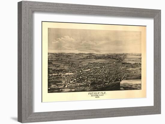 Presque Isle, Maine - Panoramic Map-Lantern Press-Framed Art Print