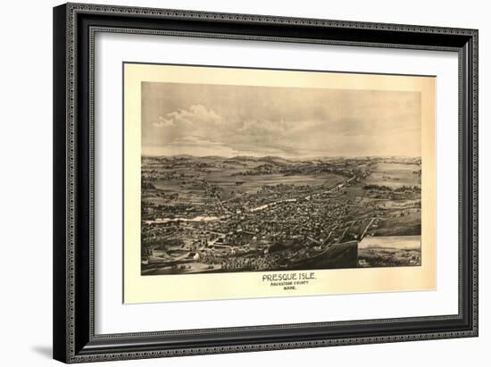 Presque Isle, Maine - Panoramic Map-Lantern Press-Framed Art Print