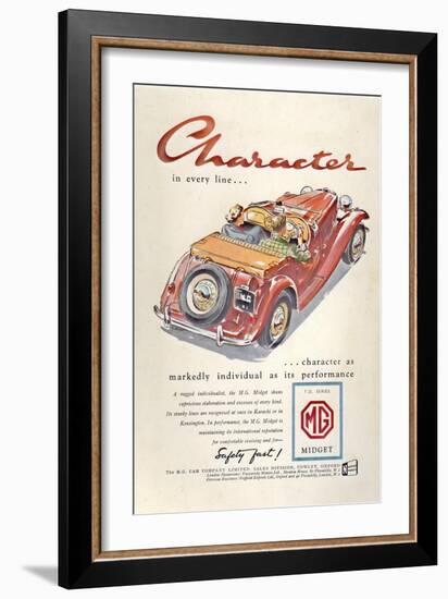 Press Advertisement for the MG Midget, 1950s-Laurence Fish-Framed Giclee Print