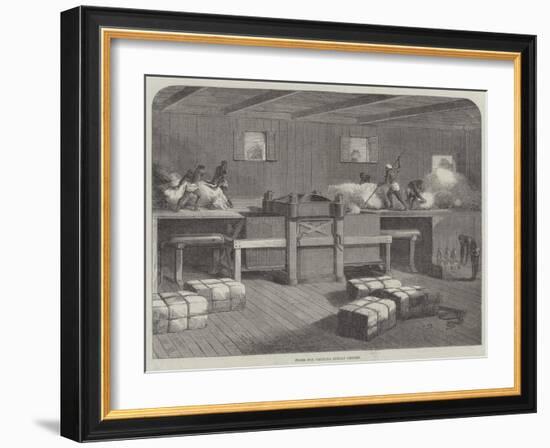 Press for Packing Indian Cotton-null-Framed Giclee Print