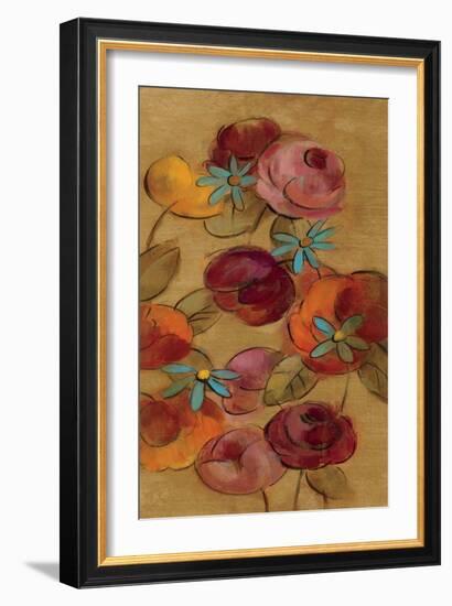 Pressed Flowers I on Gold-Silvia Vassileva-Framed Art Print