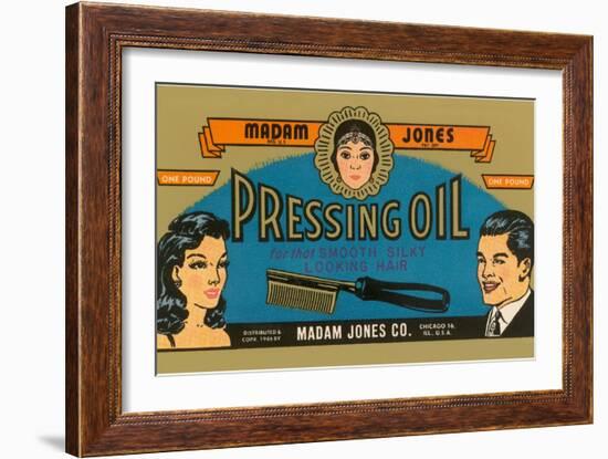 Pressing Oil Hair Tonic Label-null-Framed Giclee Print