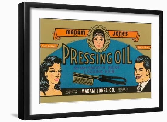 Pressing Oil Hair Tonic Label-null-Framed Giclee Print