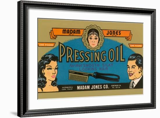 Pressing Oil Hair Tonic Label-null-Framed Giclee Print