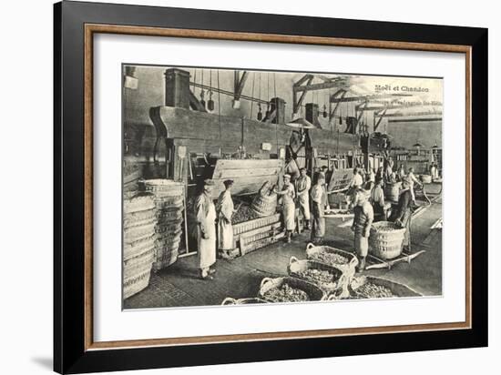 Pressing the Grapes, Moet et Chandon-null-Framed Art Print